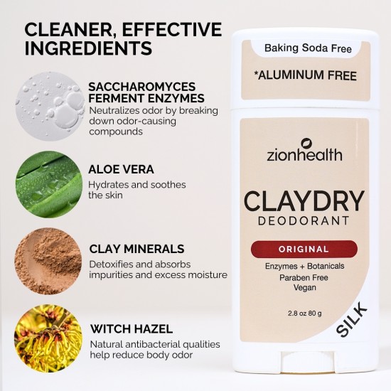 CLAYDRY™ SILK Original Baking Soda-Free Aluminum-Free Natural